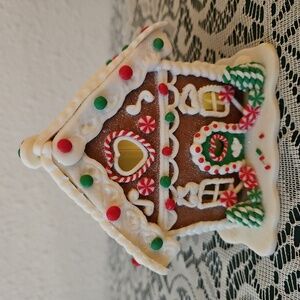 Valerie Parr Hill Lighted Glitter Gingerbread Christmas Cottage House Decor